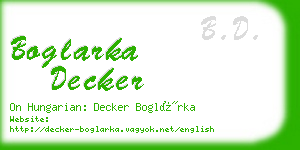 boglarka decker business card